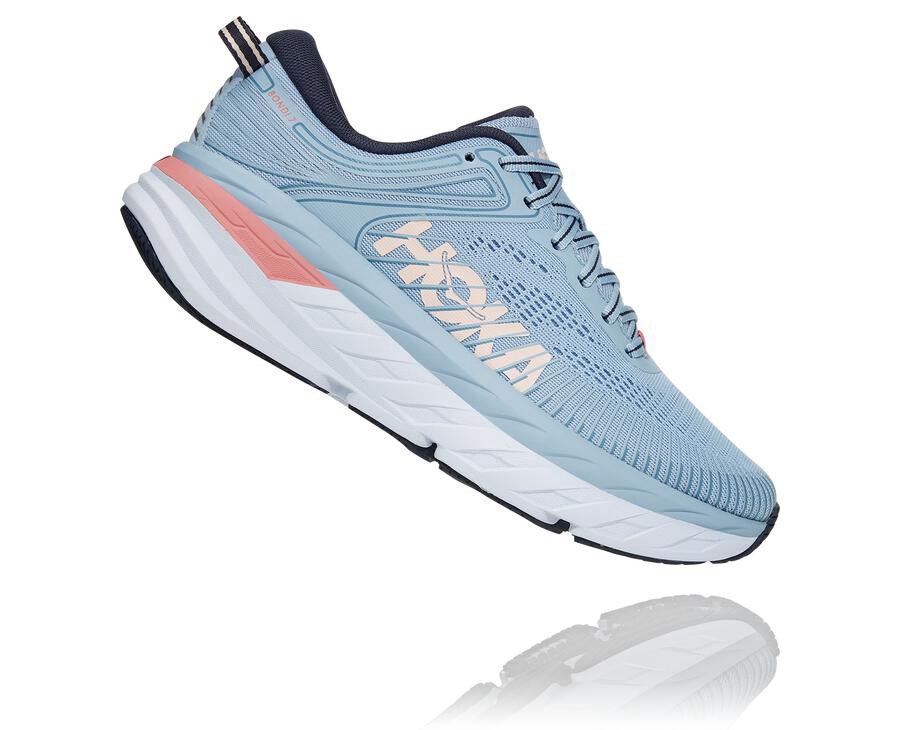 Zapatillas Running Hoka One One Mujer - Bondi 7 - Azules - QMW859017